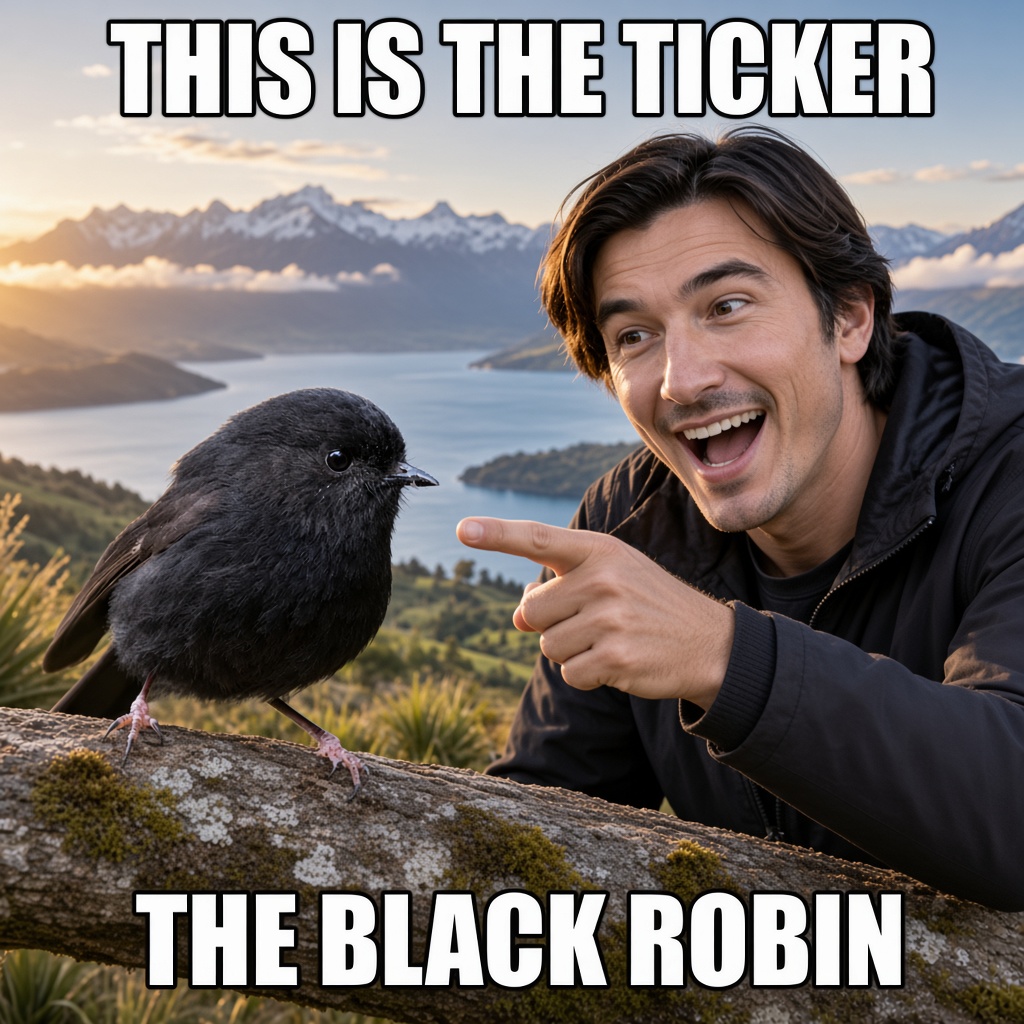 Vlad pointing at the black robin — this is the ticker